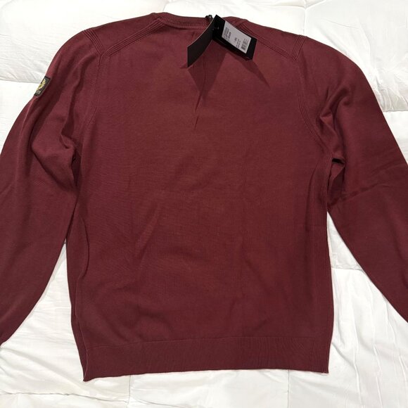 NWT mens size‎ 3xl Belstaff Moss Crew Neck Jumper/sweater burnished red - Picture 9 of 9